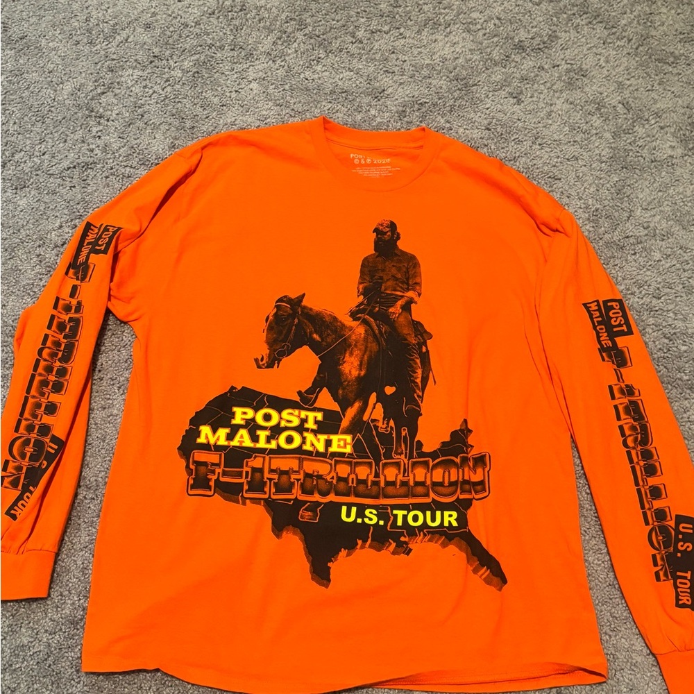 Post Malone Orange 2024 Tour Long Sleeve Shirt